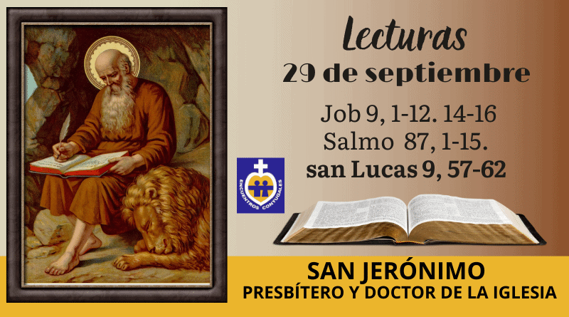 Lecturas miércoles 30 de septiembre | San Jerónimo, presbítero - Memoria